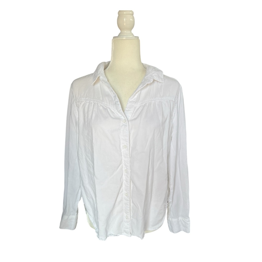 Cloth and Stone white 100% Tencel button up blouse